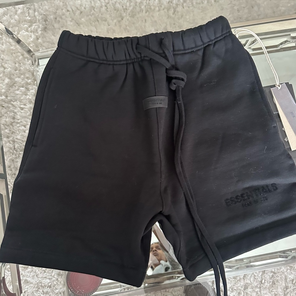 Essentials Jet Black Athletic Men's Shorts